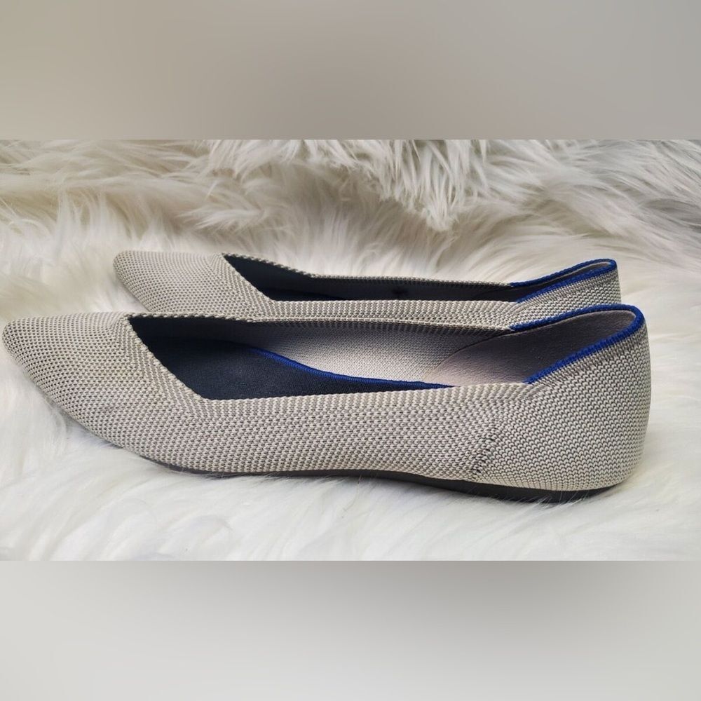 🩷 New Rothy's The Point Ballet Flats
Shoes Women 9.5 Gray Flax Birdseye SlipOns